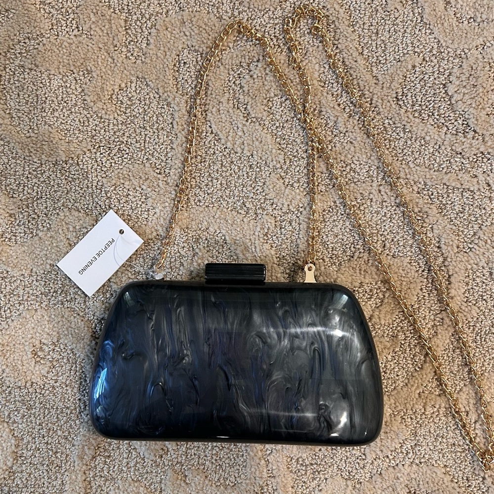 Black and Gray Marbled Clutch - Picture 2 of 5